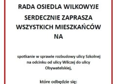 Ważna informacja dla mieszkańców ulicy Szkolnej